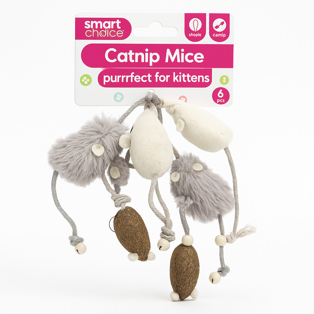 Catnip Mice Toy Set - 6pcs Purrfect Play for Kittens & Cats
