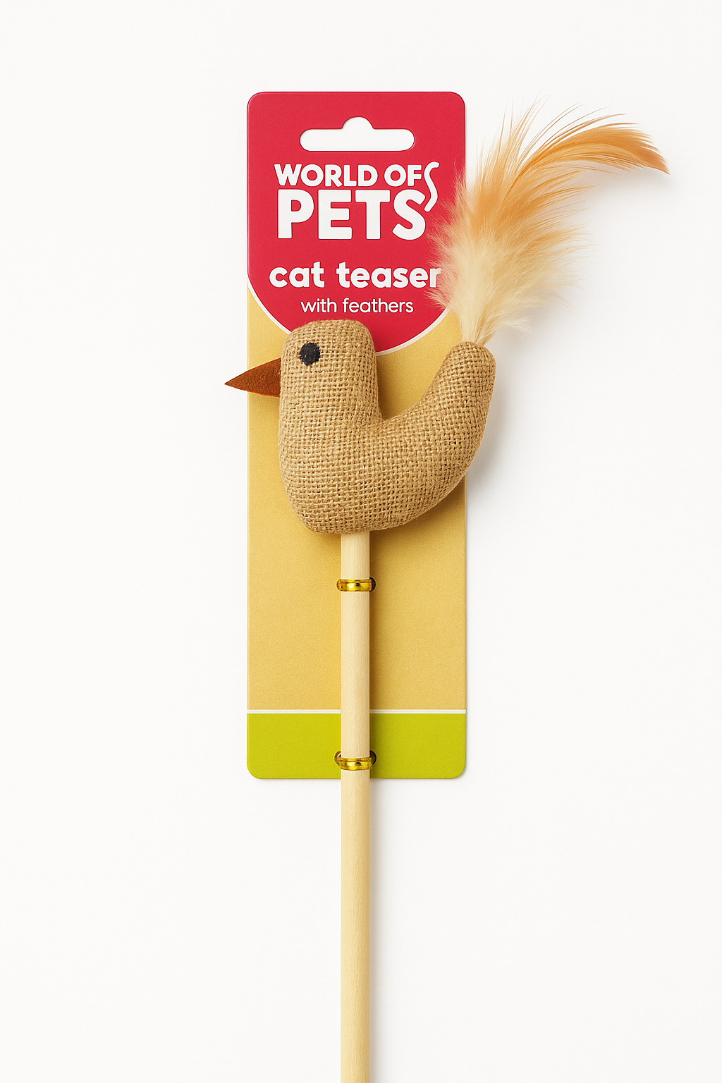 Feather Teaser Cat Wand Toys - Natural Playtime Fun With Catnip