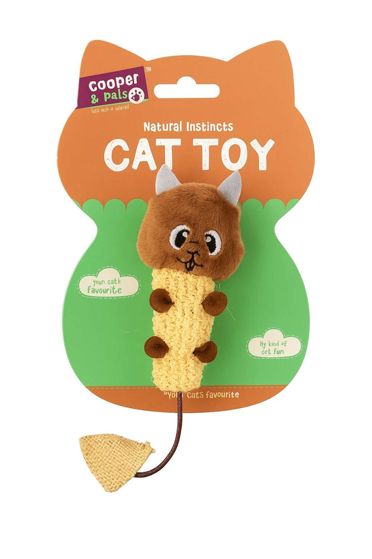 Natural Instincts Cat Toys-  Squirrel, Mouse, Feather Ball