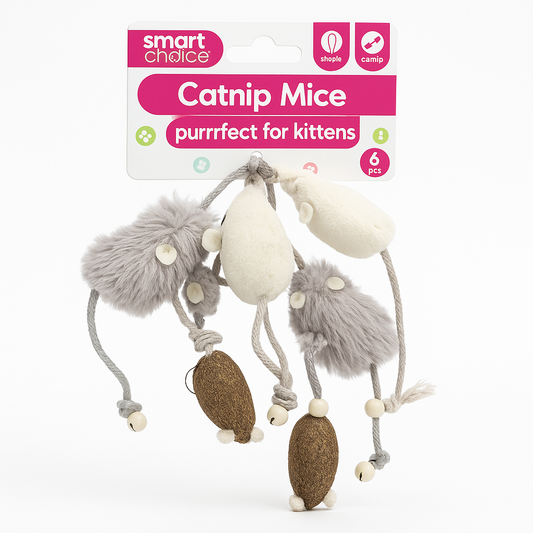 Catnip Mice Toy Set - 6pcs Purrfect Play for Kittens & Cats