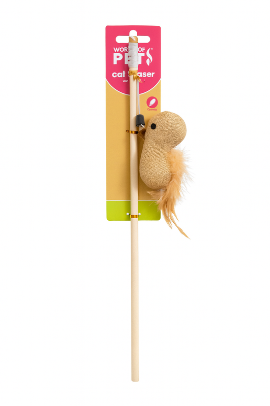 Feather Teaser Cat Wand Toys - Natural Playtime Fun With Catnip