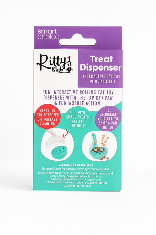 Interactive Cat Treat Toy with Bell - Play, Chase & Reward.